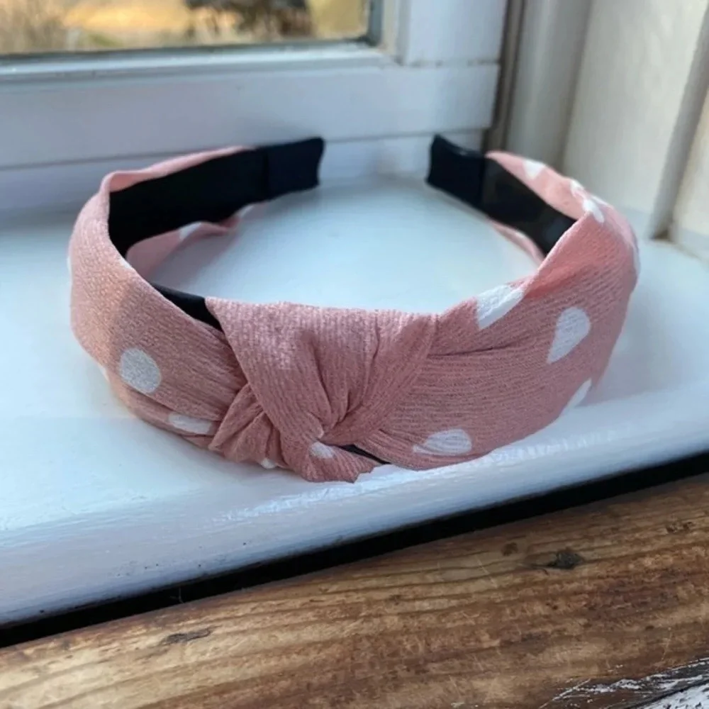 Anthropologie Pink Polk A Dot headband